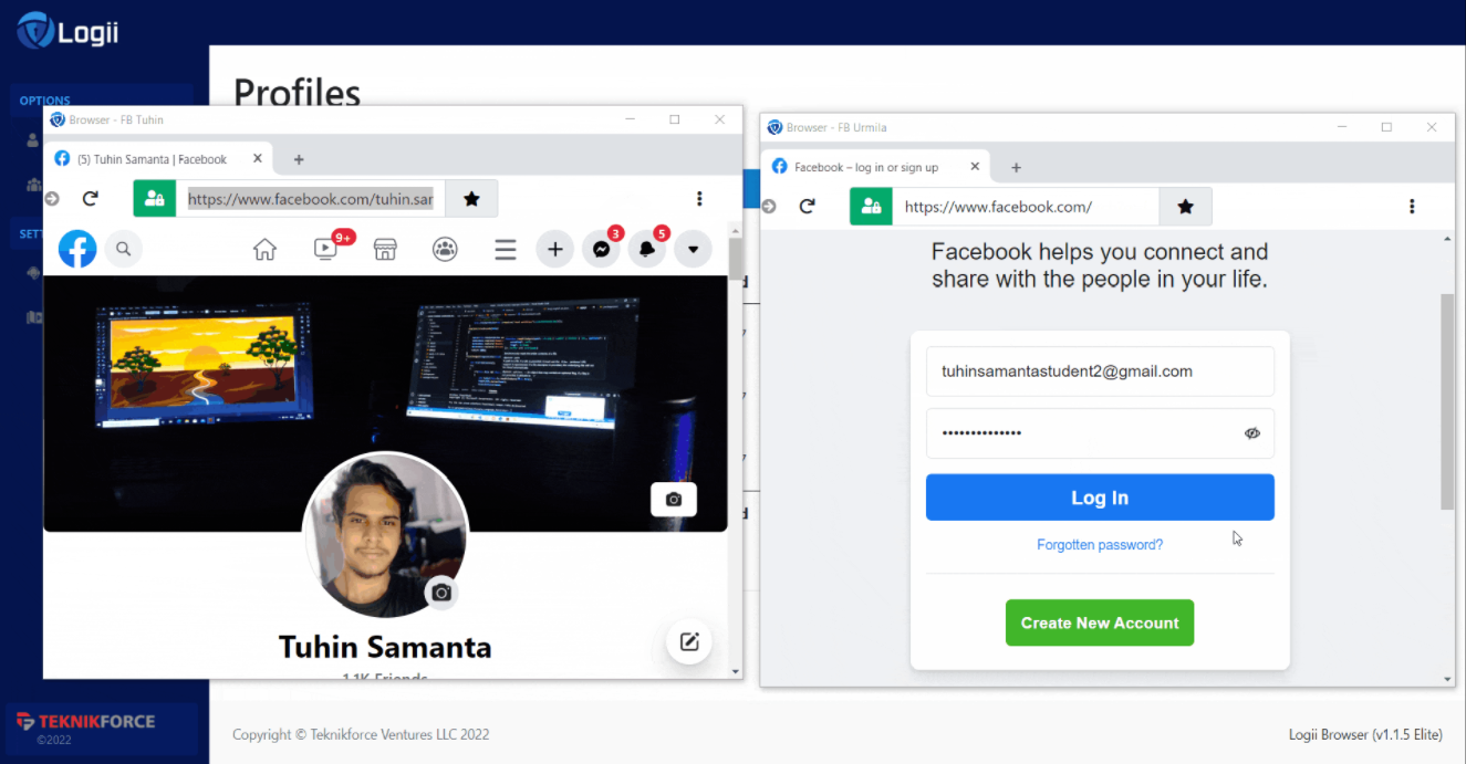 screenshot of Logii Browser